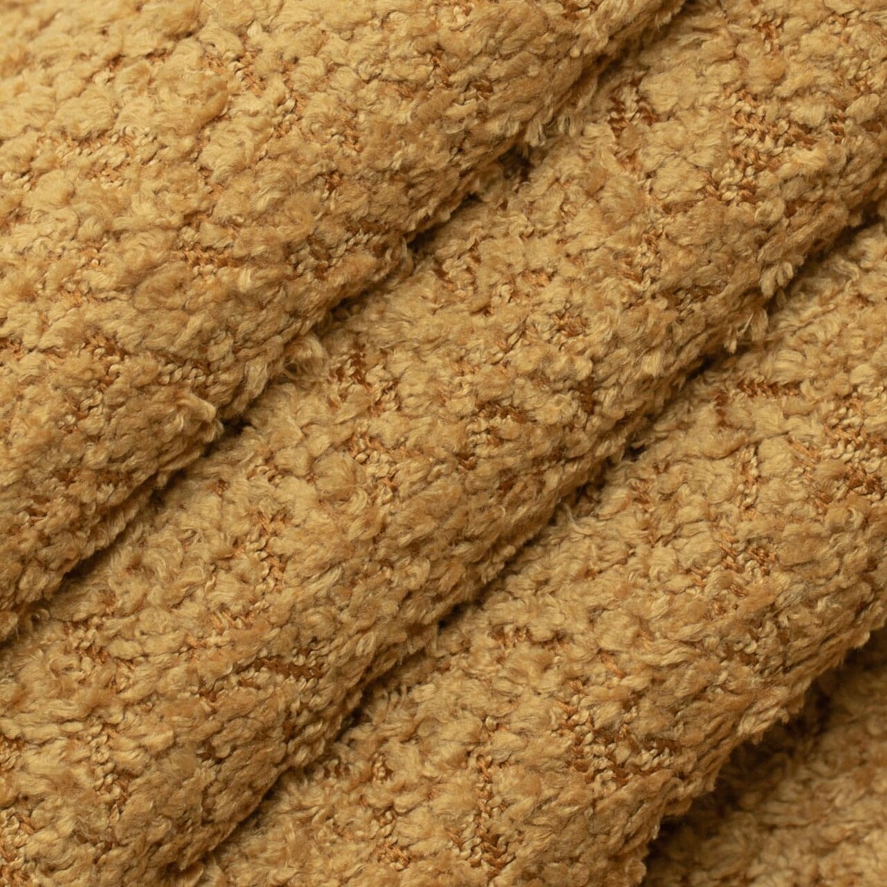 Yellow Gold Performance Grade Plain Solid Shearling Textures Upholstery Fabric by The Yard - SKU: Bess Honey